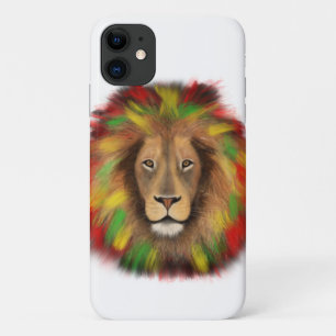 Rasta lion head red yellow green drawing Jamaica iPhone 11 Case