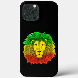 Rasta lion head red yellow green drawing Jamaica iPhone 13 Pro Max Case
