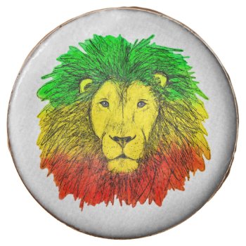 Rasta Lion Head Red Yellow Green Drawing Jamaica  Chocolate Covered Oreo by CharmedPix at Zazzle