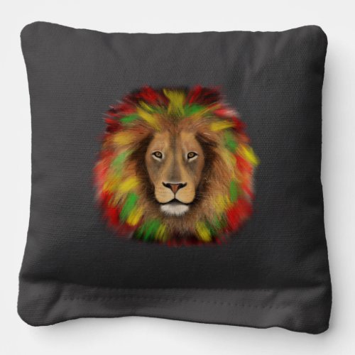 Rasta lion head red yellow green drawing Jamaica  Cornhole Bags