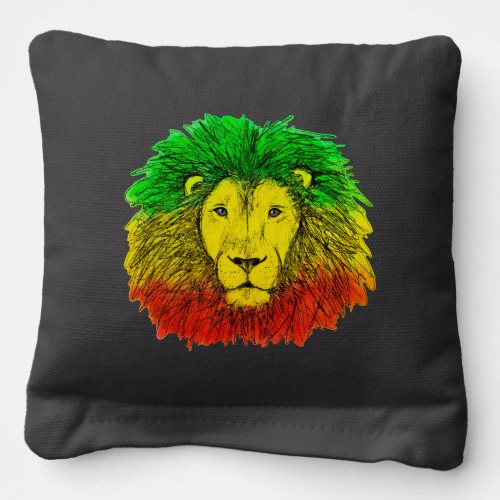 Rasta lion head red yellow green drawing Jamaica  Cornhole Bags