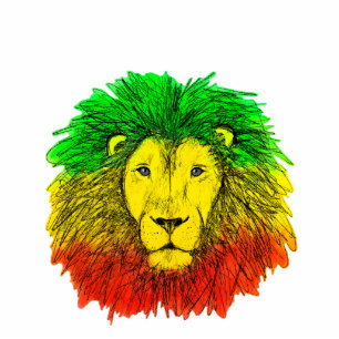 Rasta lion head red yellow green drawing Jamaica  Cutout