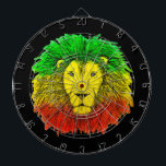 Rasta lion head red yellow green drawing Jamaica  Dart Board<br><div class="desc">Rasta colored lion head. Designed for my husband and now shared with you!</div>