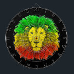 Rasta lion head red yellow green drawing Jamaica  Dart Board<br><div class="desc">Rasta colored lion head. Designed for my husband and now shared with you!</div>