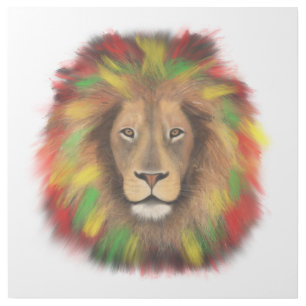 Rasta lion head red yellow green drawing Jamaica Gallery Wrap