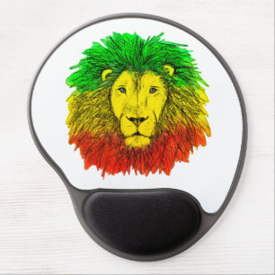 Rasta lion head red yellow green drawing Jamaica  Gel Mouse Pad