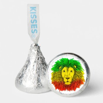Rasta Lion Head Red Yellow Green Drawing Jamaica  Hershey®'s Kisses® by CharmedPix at Zazzle