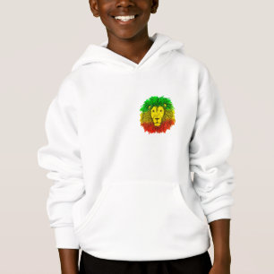 Rasta lion head red yellow green drawing Jamaica Hoodie