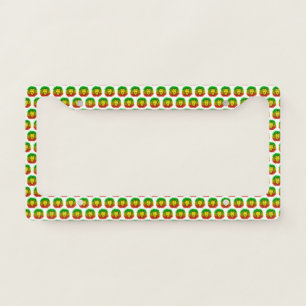 Rasta lion head red yellow green drawing Jamaica  License Plate Frame