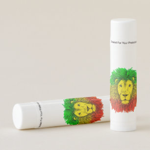 Rasta lion head red yellow green drawing Jamaica Lip Balm