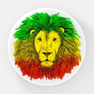 Rasta lion head red yellow green drawing Jamaica  Paperweight