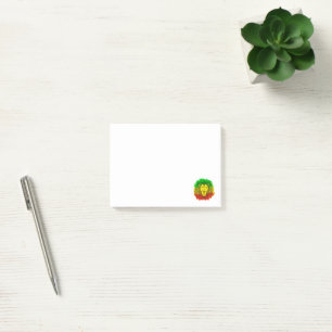 Rasta lion head red yellow green drawing Jamaica  Post-it Notes