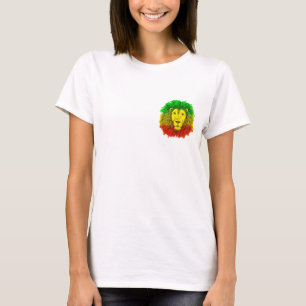 Rasta lion head red yellow green drawing Jamaica T-Shirt