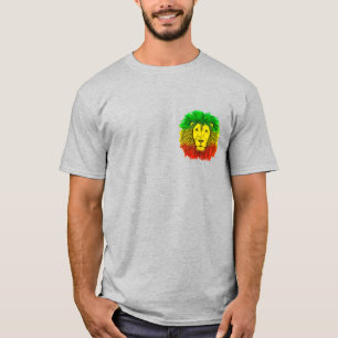 Rasta lion head red yellow green drawing Jamaica  T-Shirt