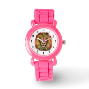 Rasta lion head red yellow green drawing Jamaica Watch