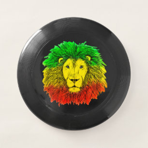 Rasta lion head red yellow green drawing Jamaica Wham-O Frisbee