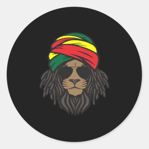 Rasta Lion Jamaica Style Classic Round Sticker