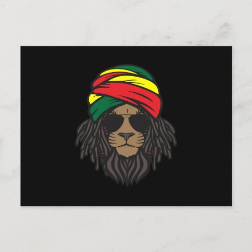 Rasta Lion Jamaica Style Postcard