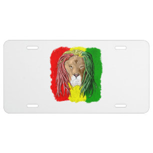 Rasta Lion Jamaican Reggae Flag License Plate