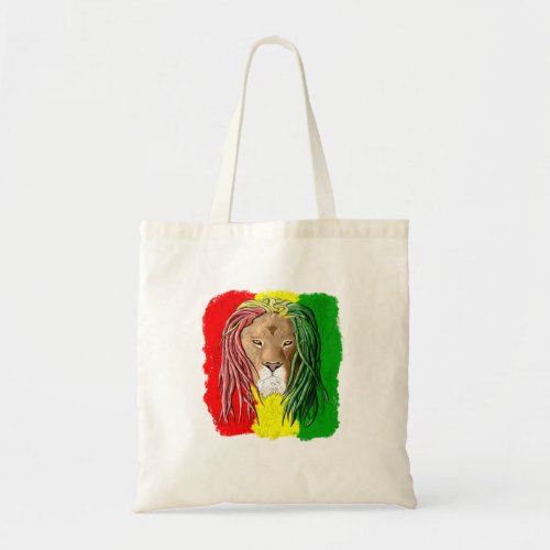 Rasta Lion Jamaican Reggae Flag Tote Bag