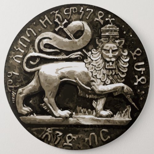 Rasta Lion of Judah Ancient Design on Button