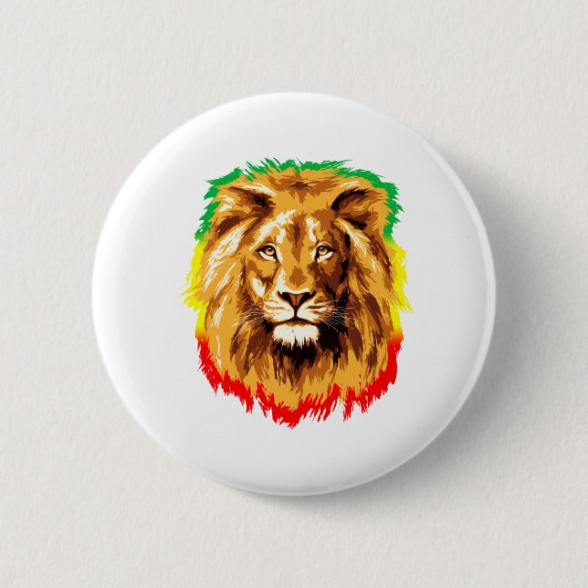 Rasta Lion of Judah Button (Front)