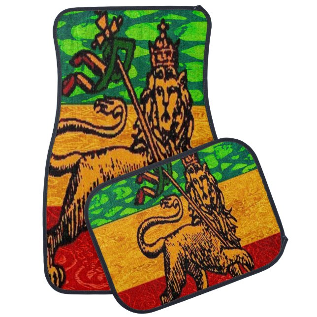 Rasta Lion of Judah Flag Car Floor Mat (Set)