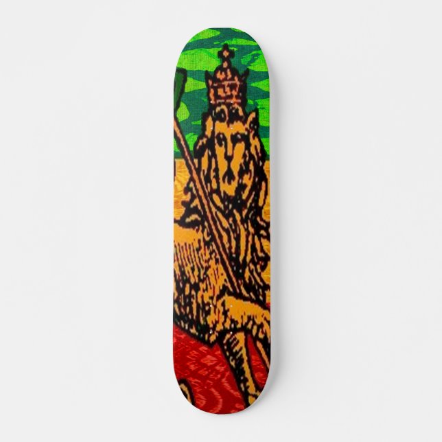 Rasta Lion of Judah Flag Skateboard (Front)