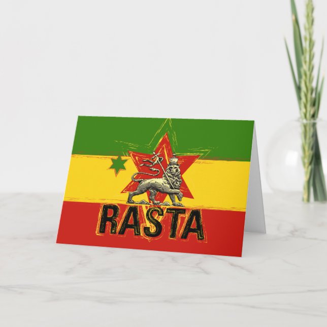 Rasta Lion of Judah Greeting Card (Front)