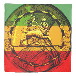 Rasta Lion of Judah Haile Selassie Design Duvet Cover