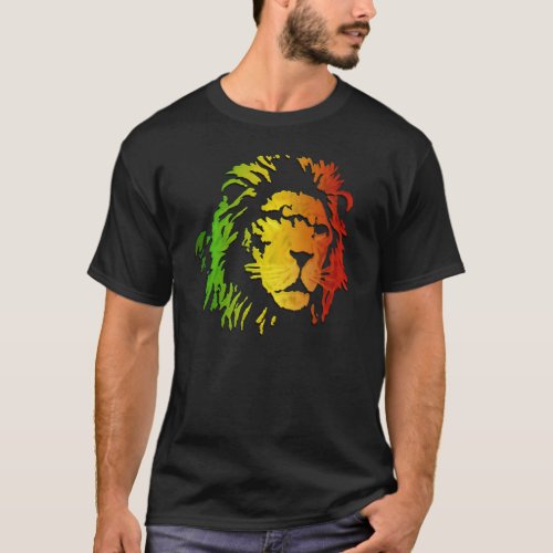 Rasta Lion of Judah Lion lovers T_Shirt