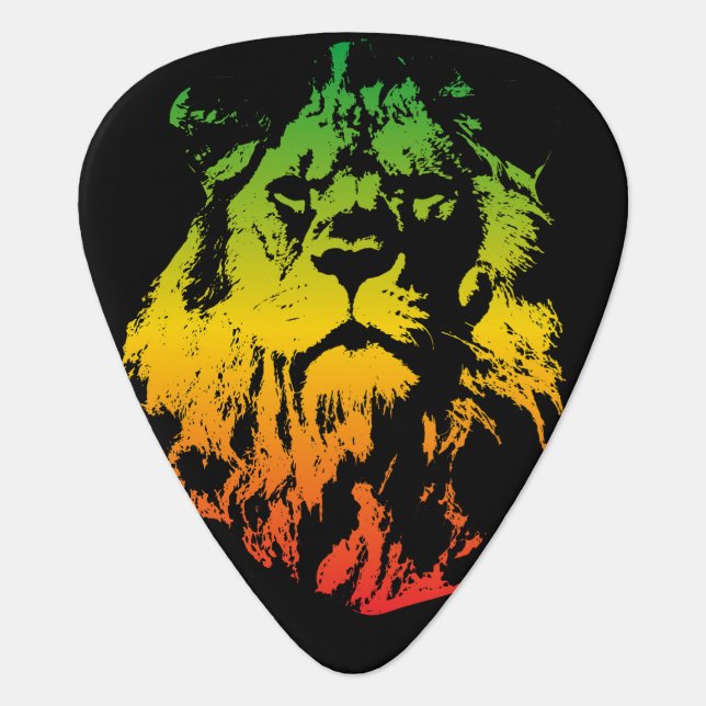 Rasta Lion of Judah Monogram Guitar Pick (Front)
