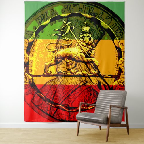 Rasta Lion of Judah Red Gold Green Tapestry