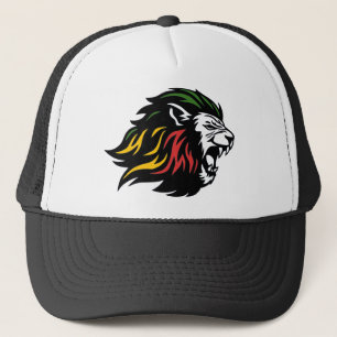 RASTA Lion of Judah   Red Gold Green Trucker Hat