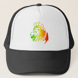 RASTA Lion of Judah   Red Gold Green Trucker Hat