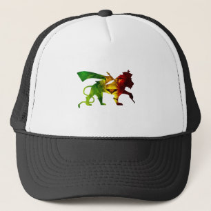 RASTA Lion of Judah   Red Gold Green Trucker Hat