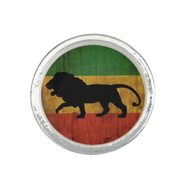 Rasta Lion of Judah Ring (Front)