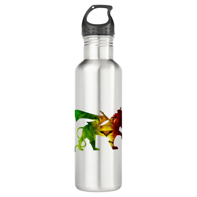 Rasta Lion of Judah Stainless Steel Water Bottle (Front)