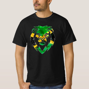 Rasta Lion, Rastafarian, Jamaican flag, Jamaica. T-Shirt