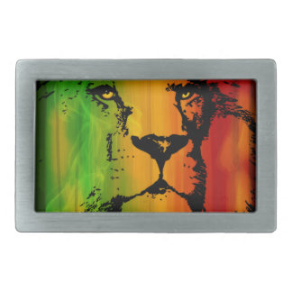 Rasta Lion Rectangular Belt Buckle