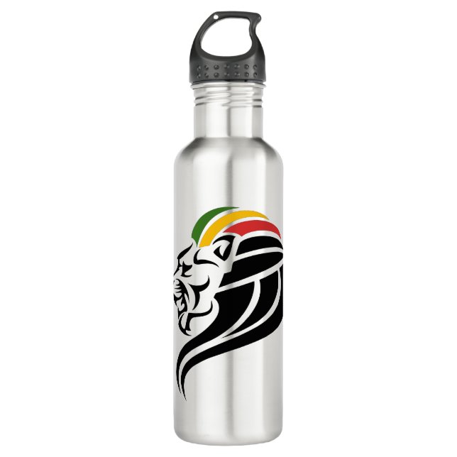 Rasta Lion Stainless Steel Water Bottle (Front)