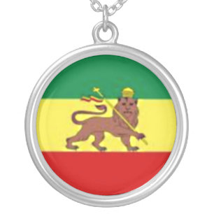 RASTA LION STERLING SIVER CHAIN SILVER PLATED NECKLACE