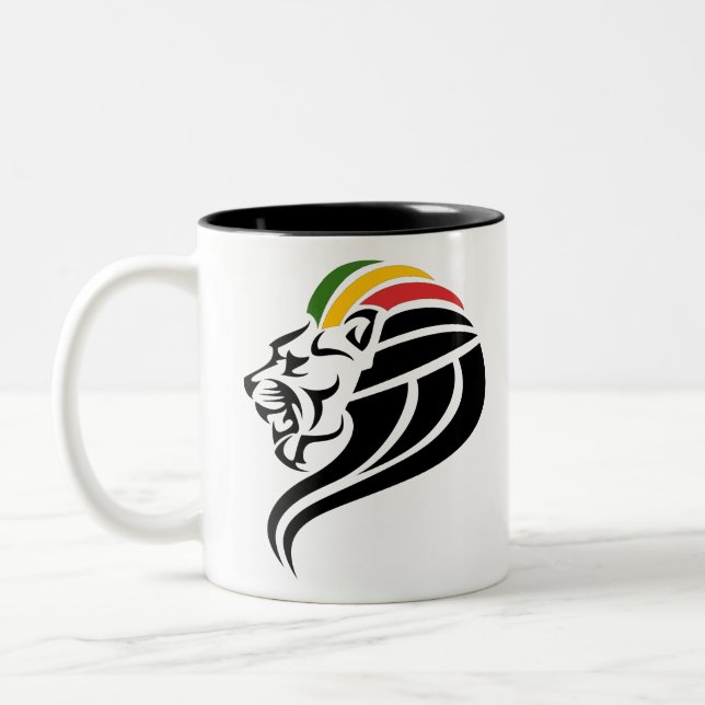 Rasta Lion Two-Tone Coffee Mug (Left)
