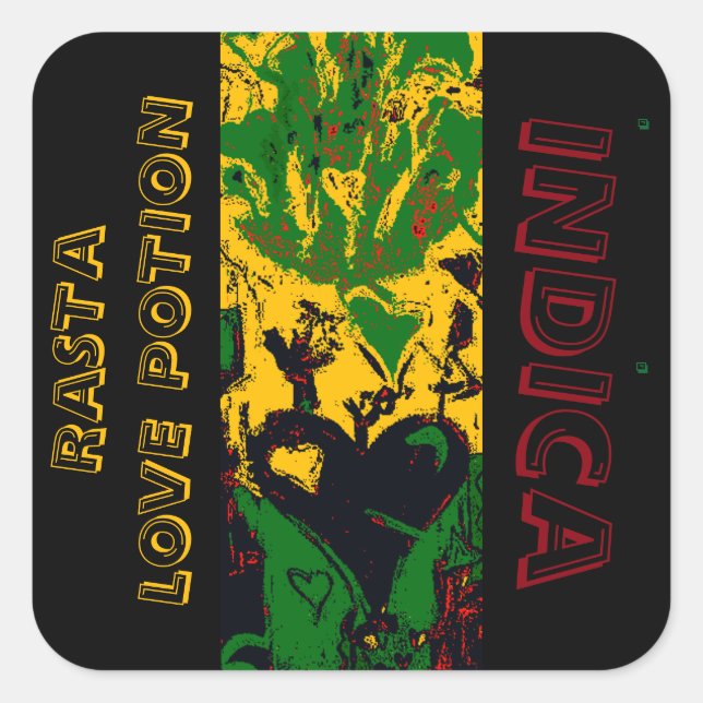 RASTA LOVE POTION INDICA SQUARE STICKER (Front)