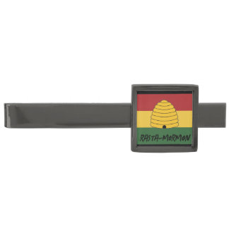 Rasta-Mormon Tie Clasp Gunmetal Finish Tie Bar