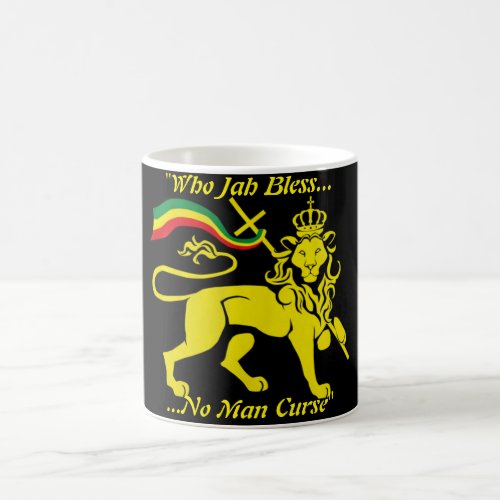 Rasta Mug Who Jah Bless No Man Curse Black Coffee Mug