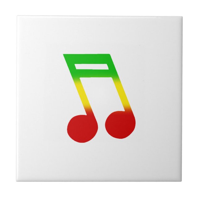 Rasta Music Note Ceramic Tile (Front)