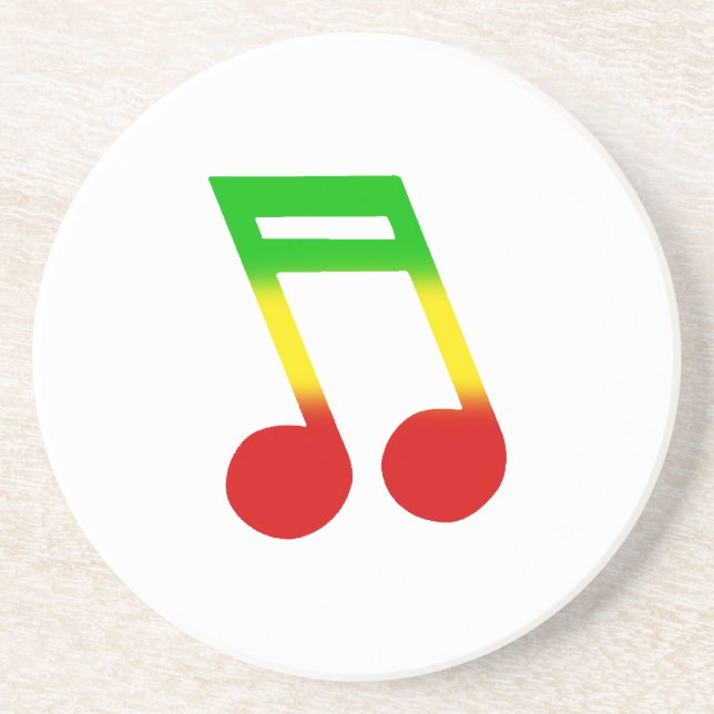Rasta Music Note Coaster (Front)