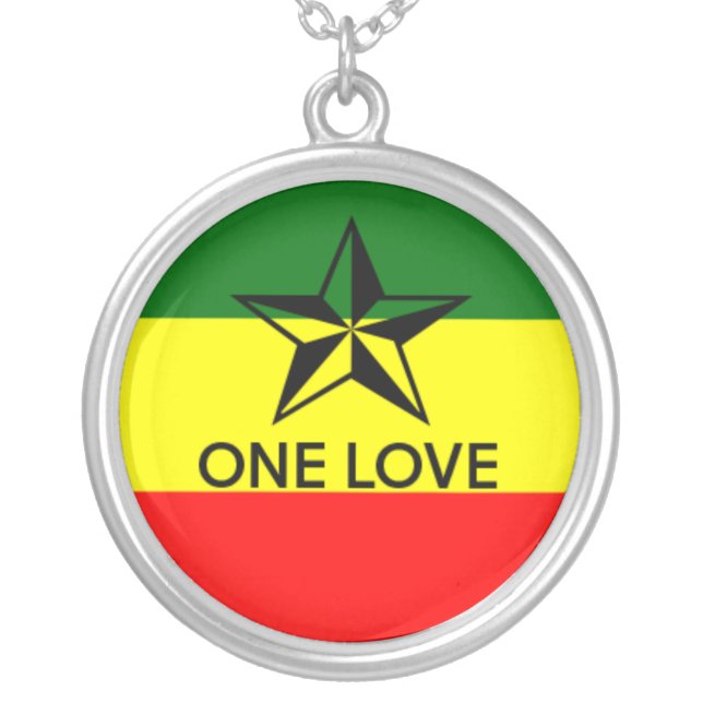 Rasta One Love Necklace Pendant (Front)