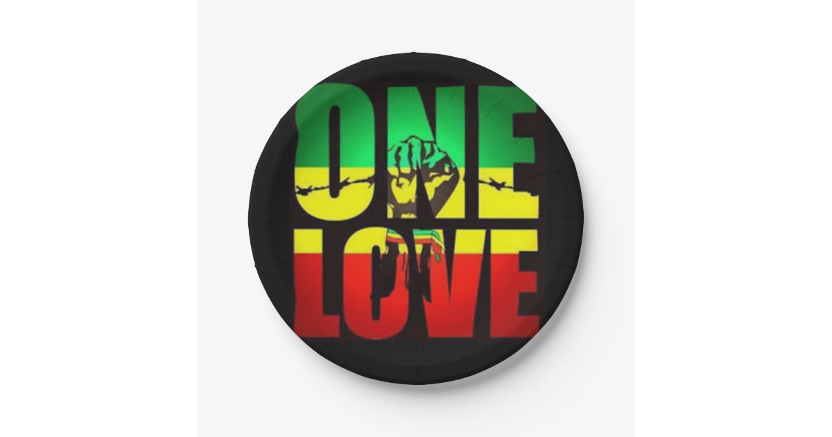 Rasta One Love Paper Plates | Zazzle
